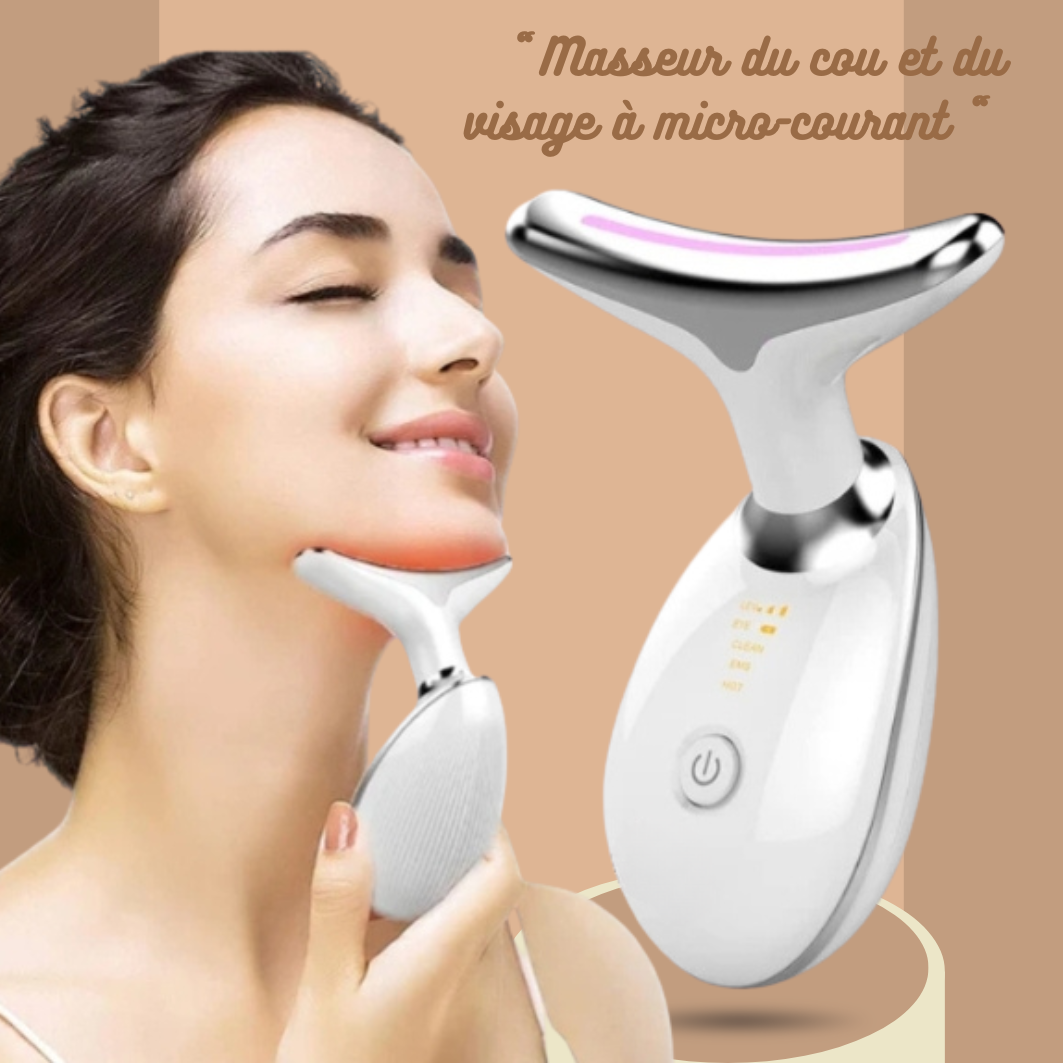 Masseur du cou et du visage à micro-courant