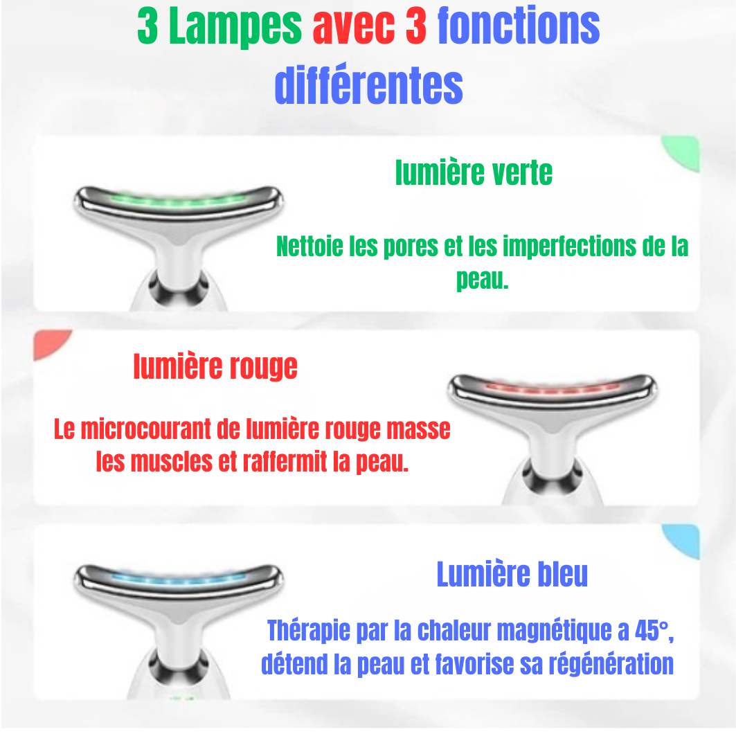 Masseur du cou et du visage à micro-courant