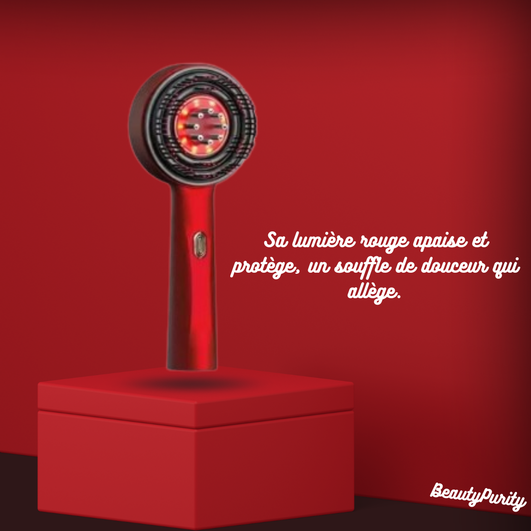 Peigne de Massage électrique à vibrations, 3 Modes, thérapie à la lumière rouge